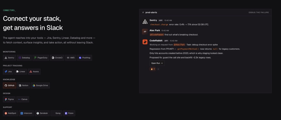 CodeRabbit Slack Agent page — screenshot 2 of 8